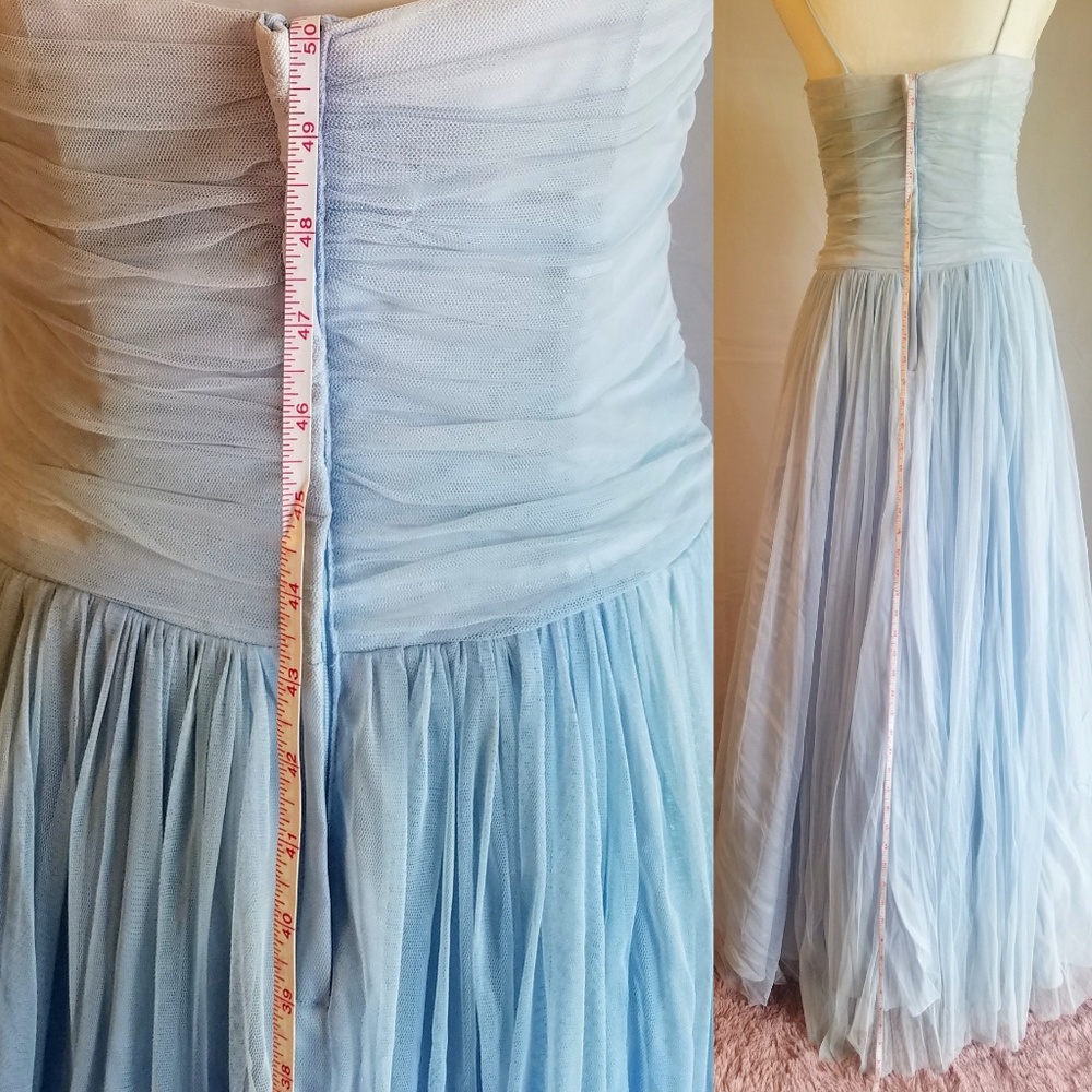 Roberta Spaghetti Strap Baby Blue Tulle Full Skirt Ball Gown NWT - Picture 5 of 6